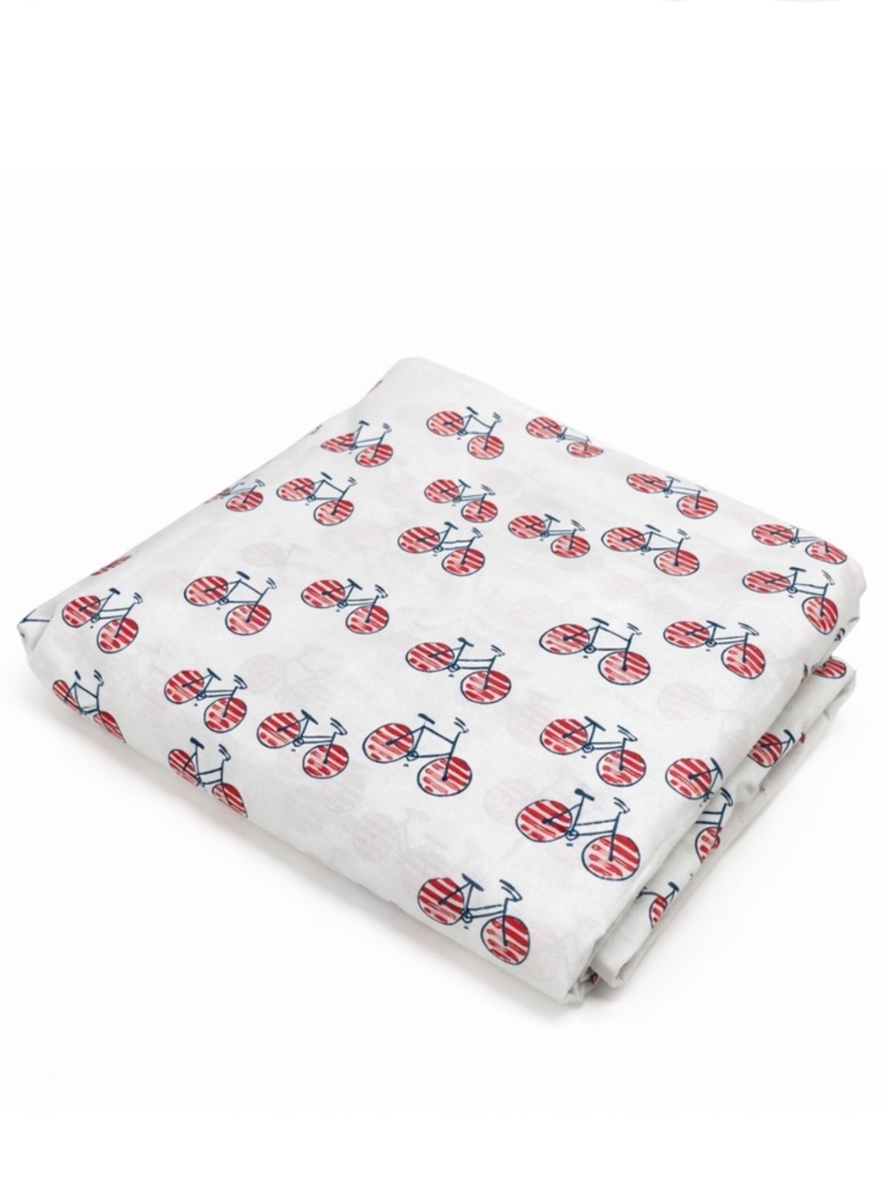 Garnet Hill Double/Queen Duvet Cover Bicycle 0447 white red blue